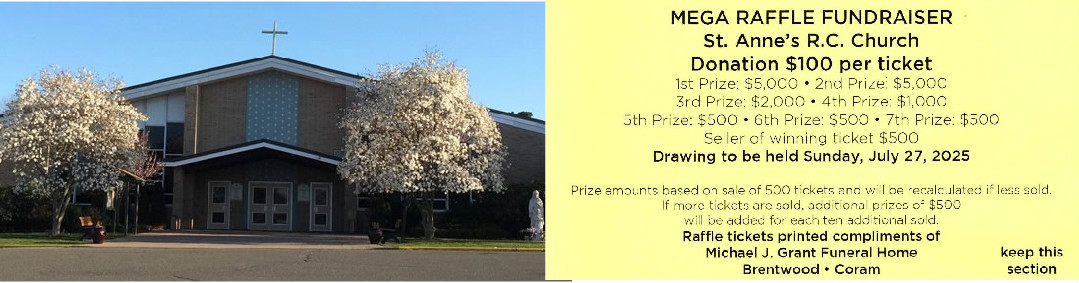 St Annes Church RAFFLE 25 banner